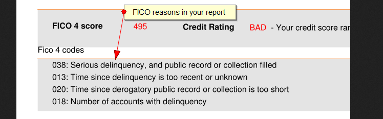 Fico Score Reason Codes